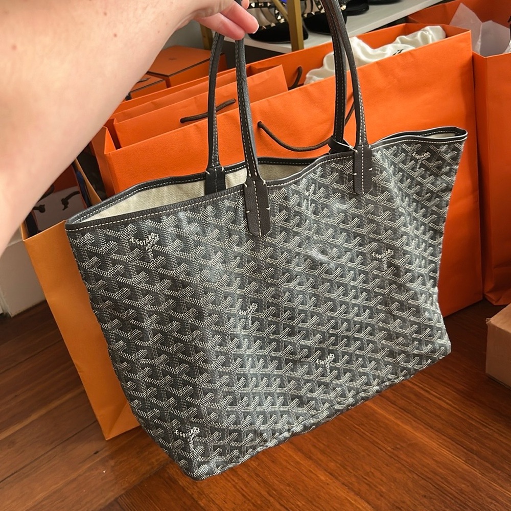 Goyard Gray Tote Bag with Matching Pouch